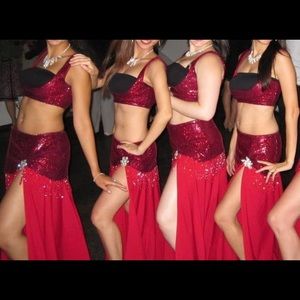 Red sequence Bellydance set